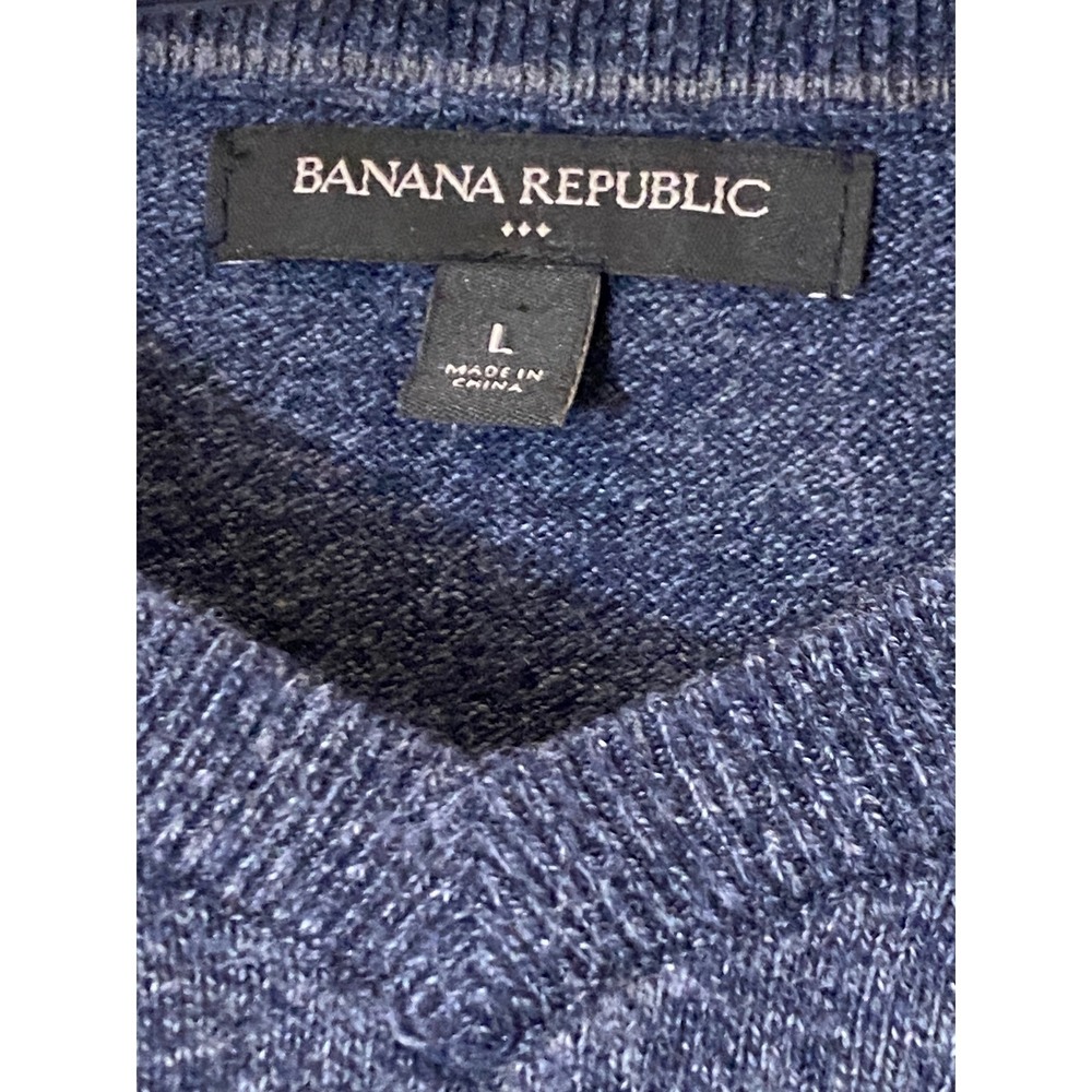 Banana Republic Mens Blue V Neck Long Sleeve‎ Sweater Size Large - Picture 3 of 10